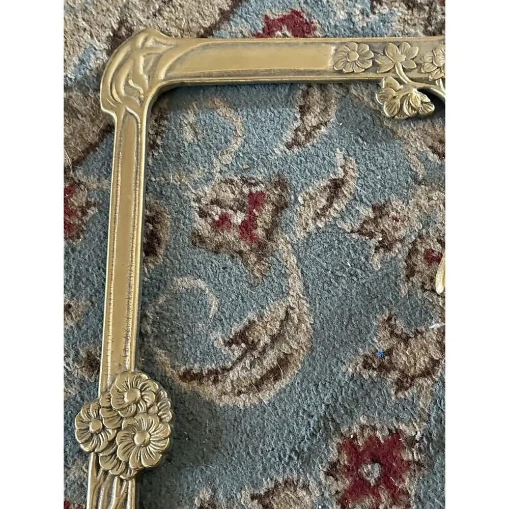Picture Frame Art Nouveau Brass Lady ANTIQUE, BEAUTIFUL